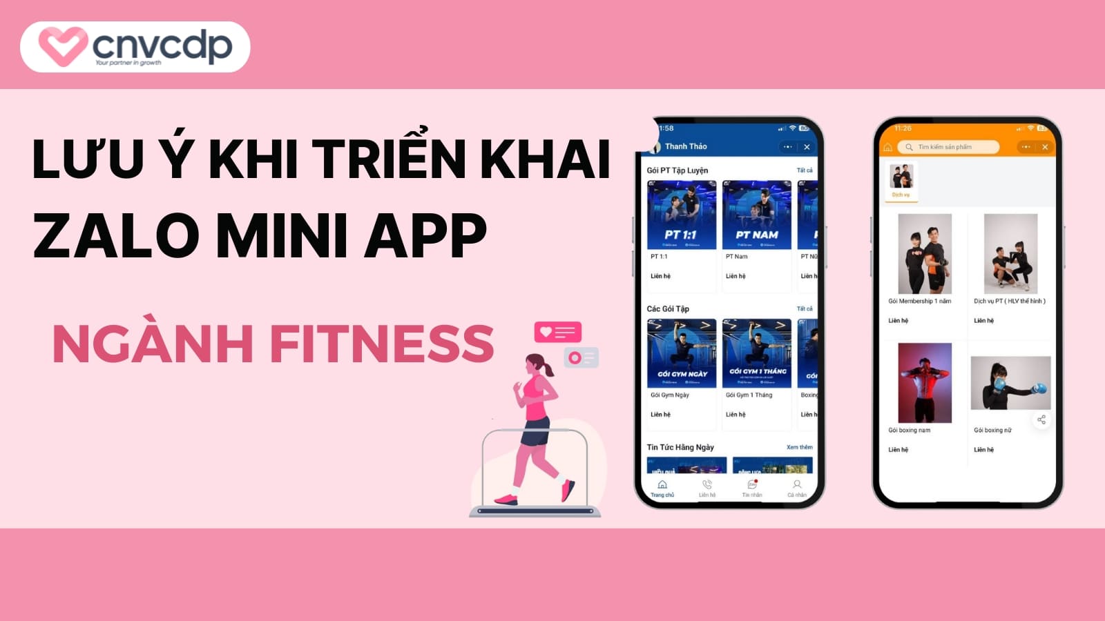 Luu y khi trien khai Zalo Mini App nganh Fitness