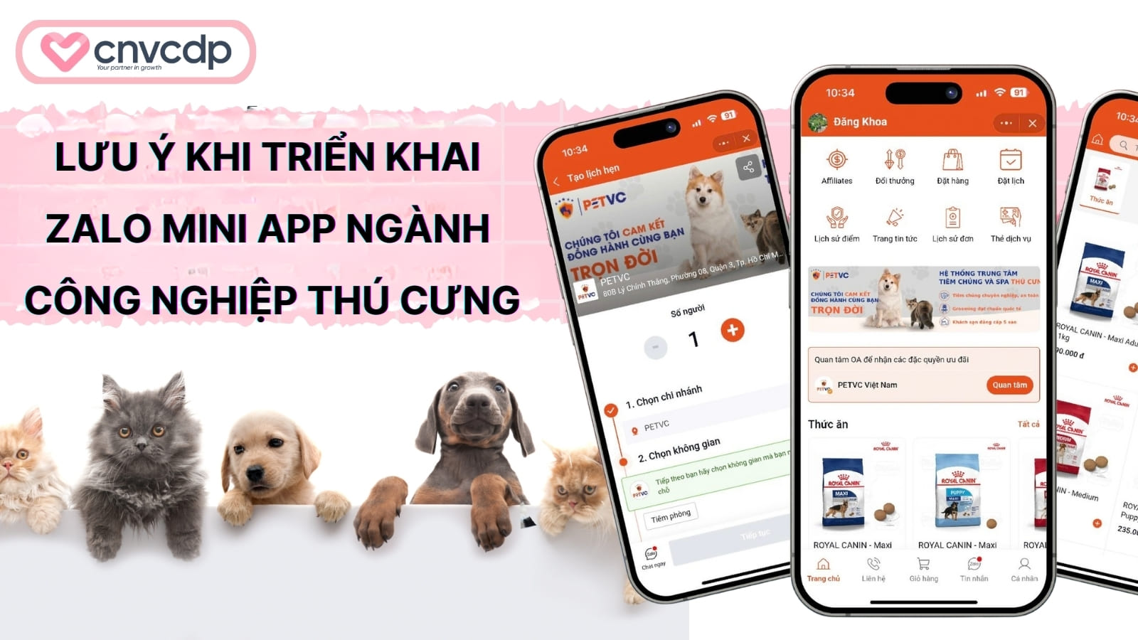 Luu y khi trien khai Zalo Mini App nganh cong nghiep thu cung