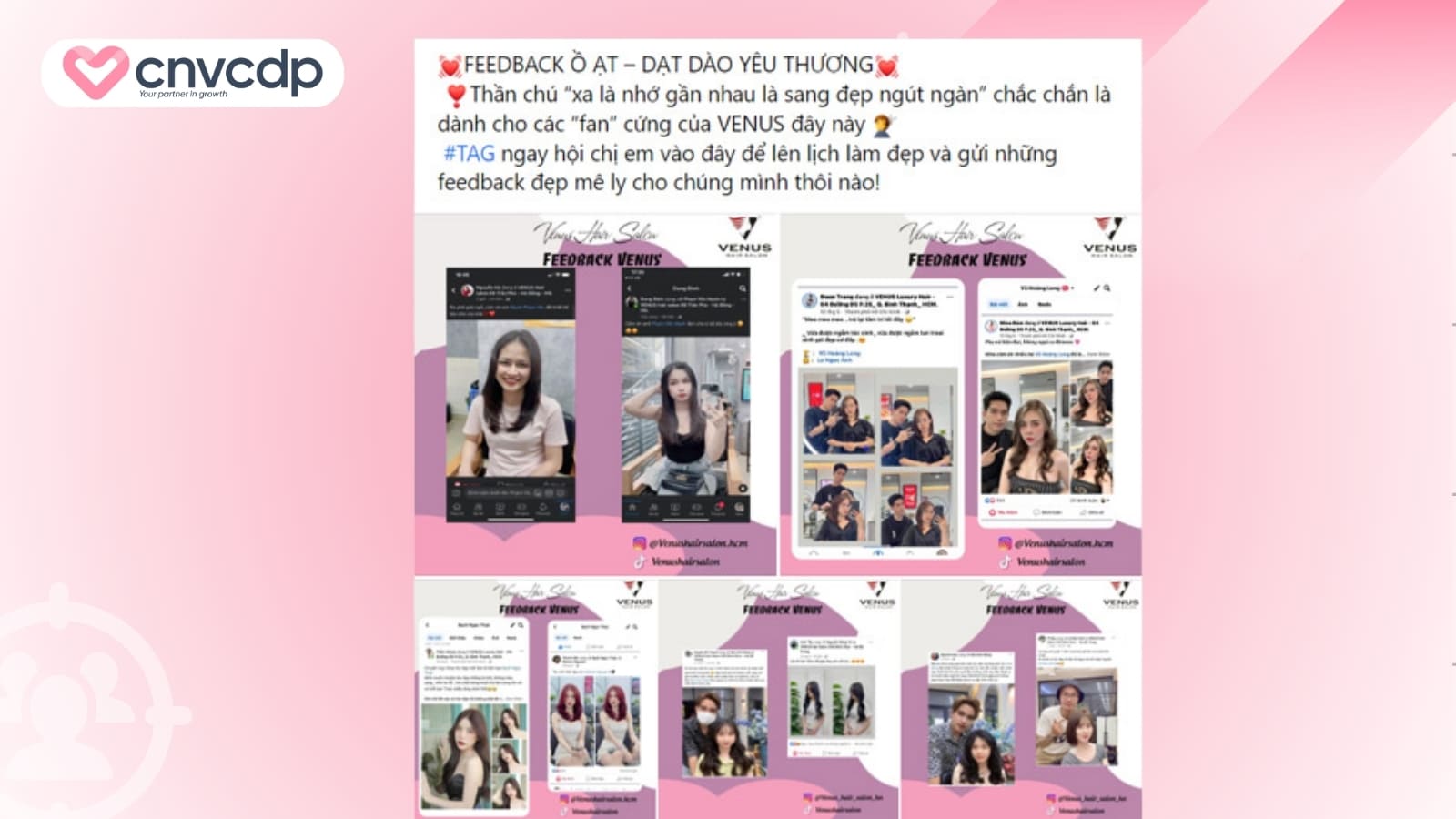 Tổng hợp 13+ mẫu content feedback khách hàng hiệu quả, dễ áp dụng 7 Mau content Feedback nganh salon toc Cham soc ca nhan