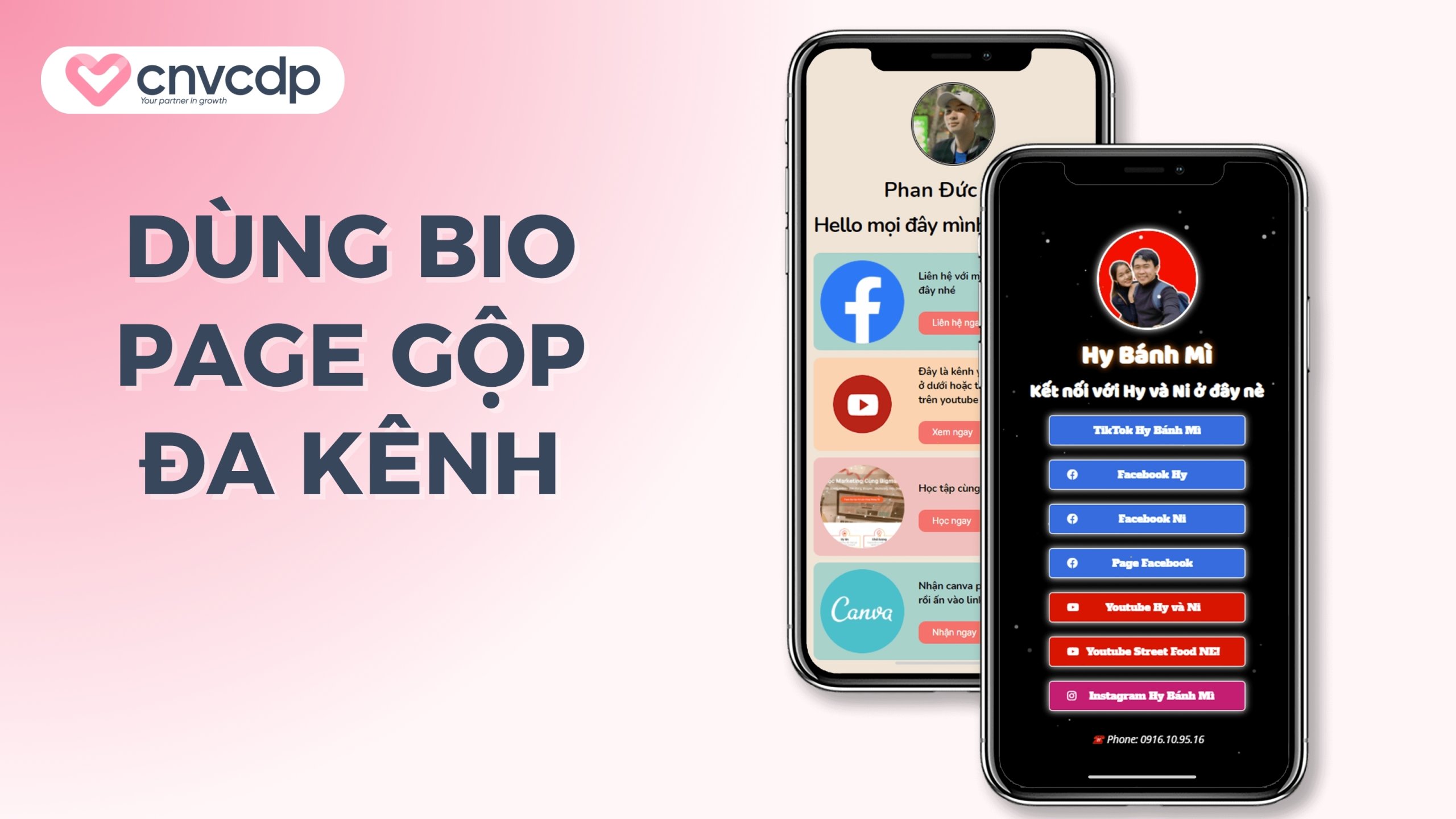 Dùng Bio Page gộp đa kênh