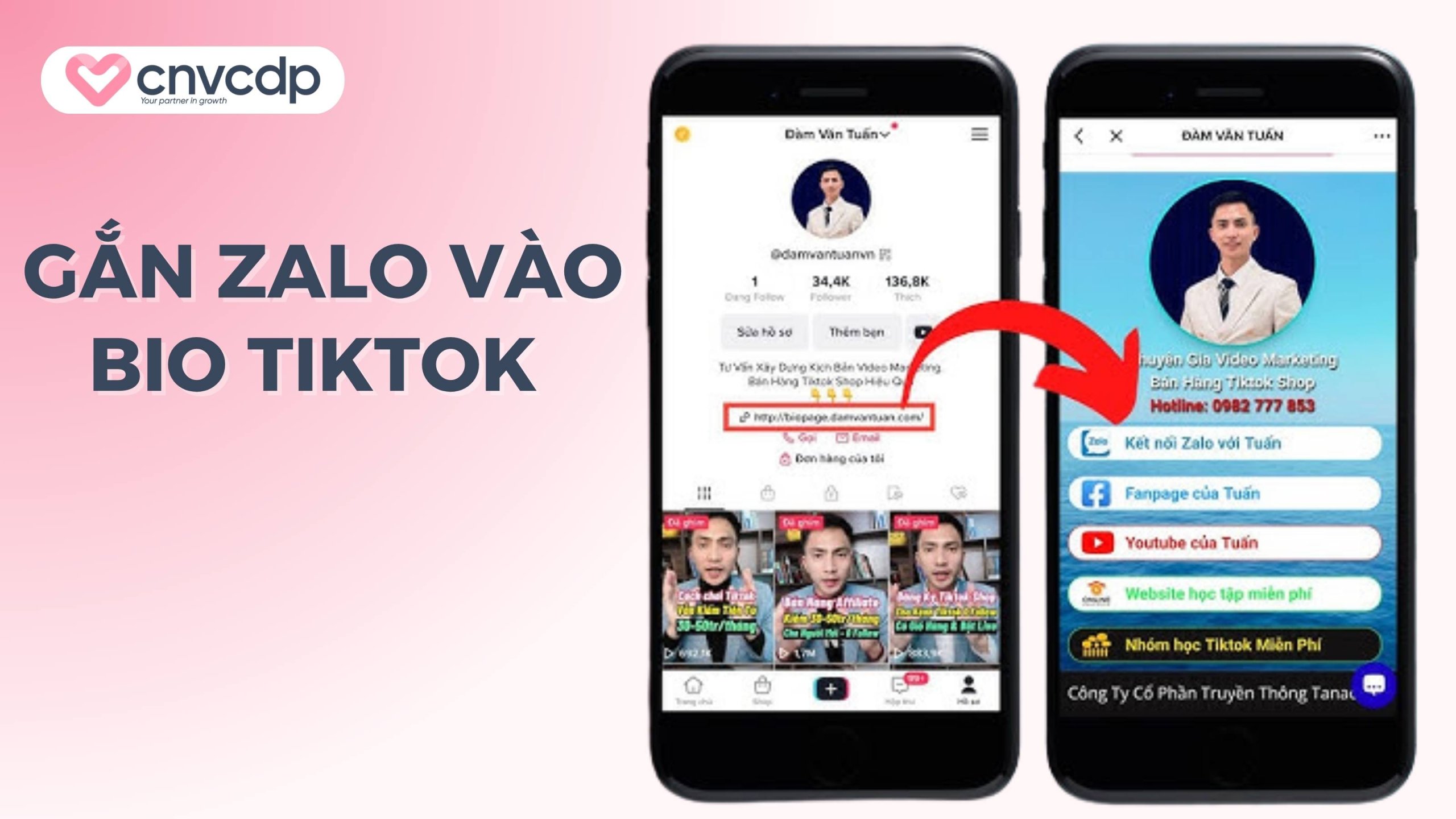 Gắn Zalo vào bio TikTok 