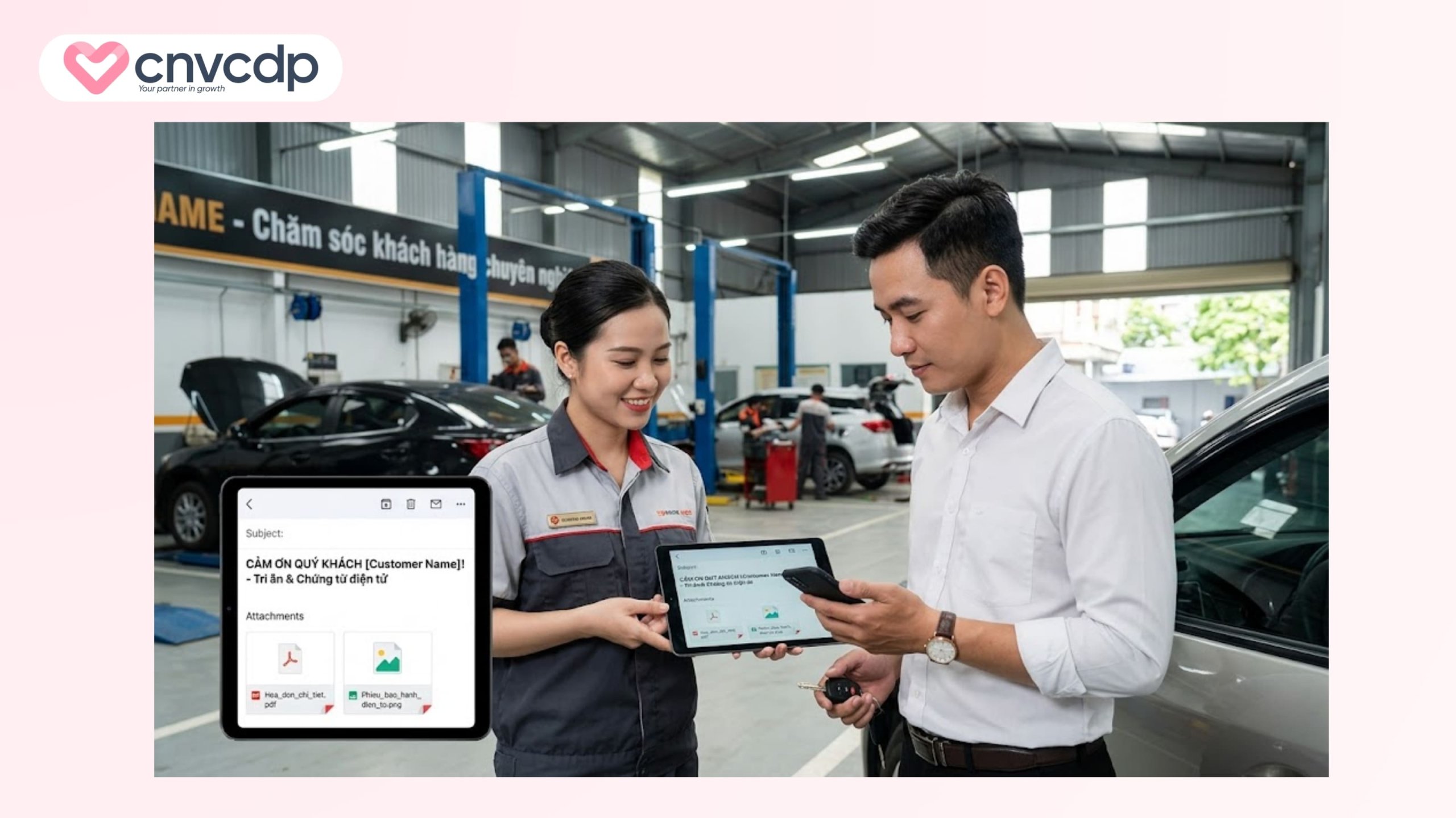Gửi thông điệp tri ân và chứng từ điện tử 