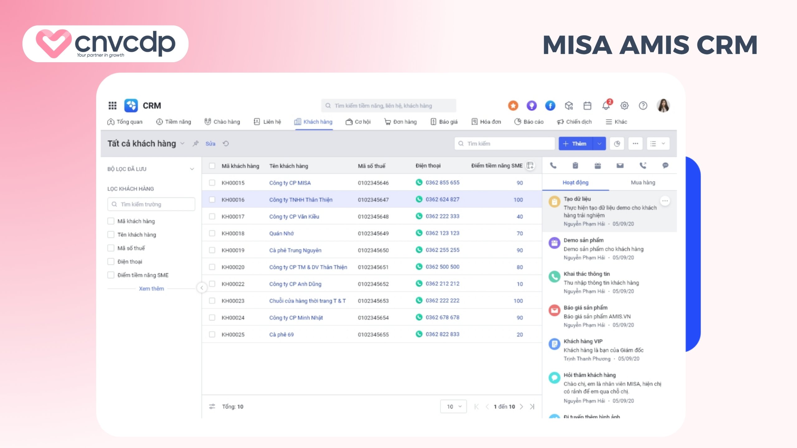 Top 5 phần mềm CRM ngành thời trang hiệu quả nhất 2026 8 MISA AMIS CRM