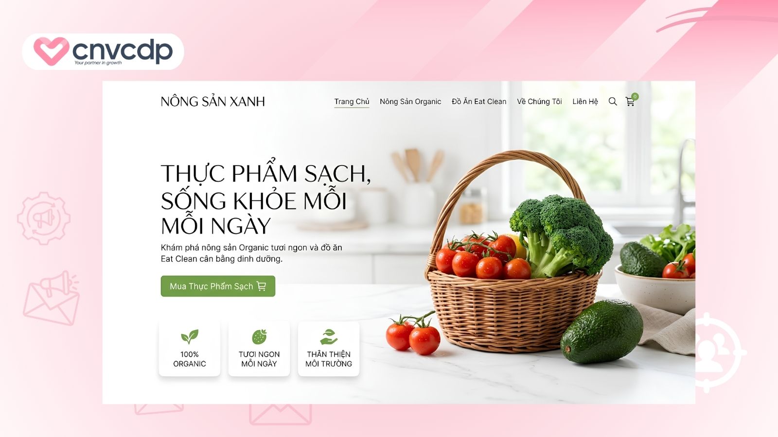 landing page organic eat clean