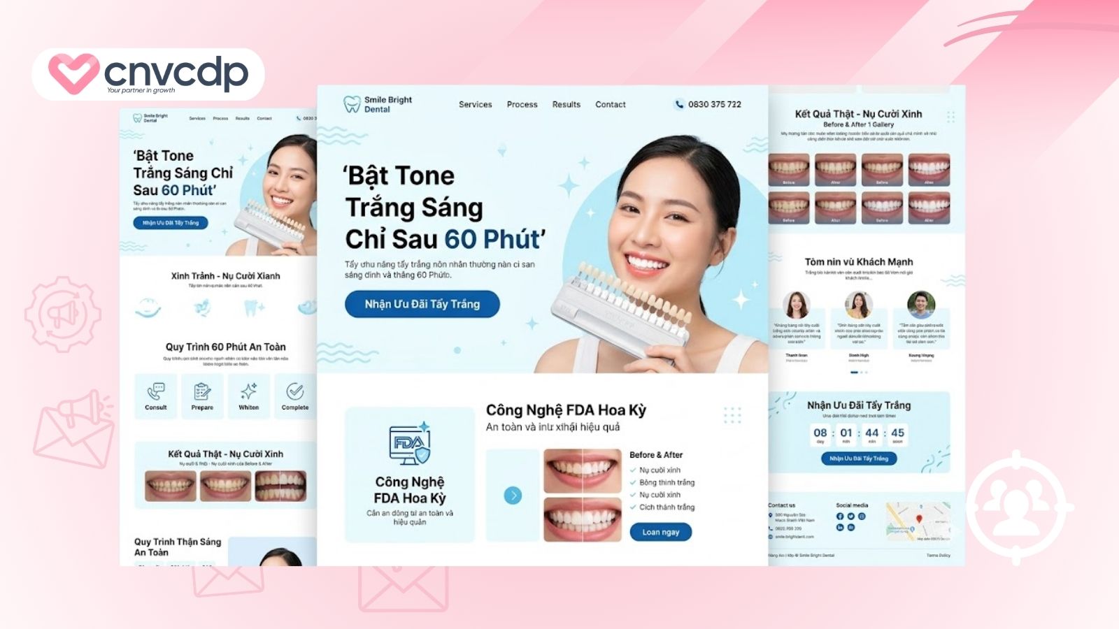 landing page tay trang rang