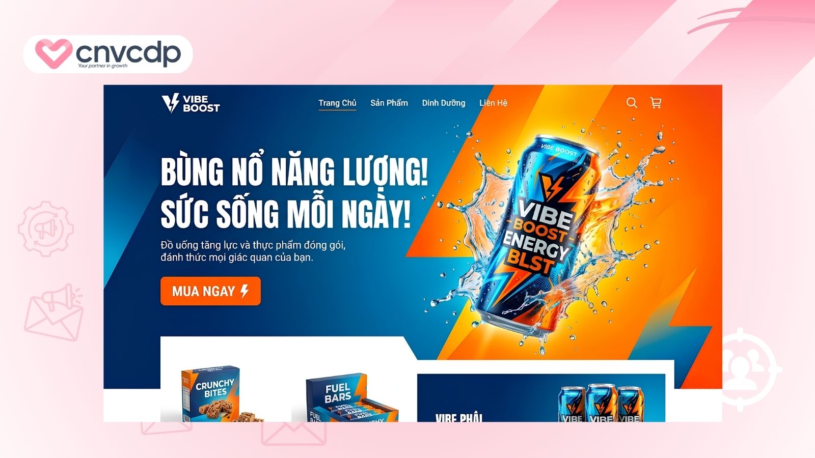 landing page thuc pham dong goi