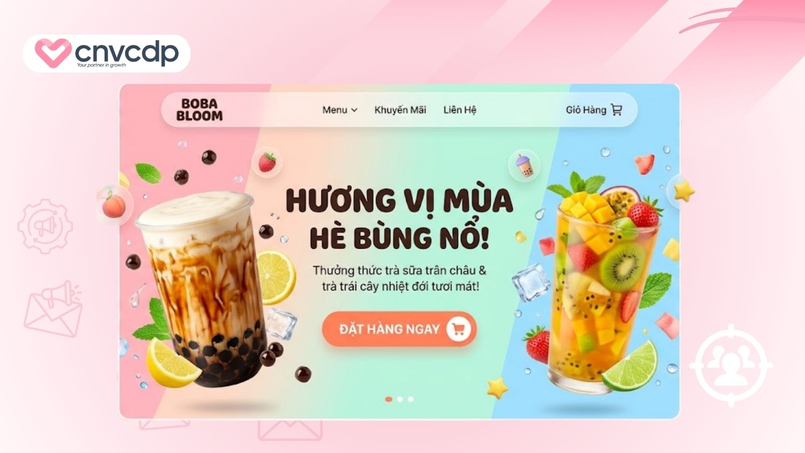 landing page tra sua hot trend