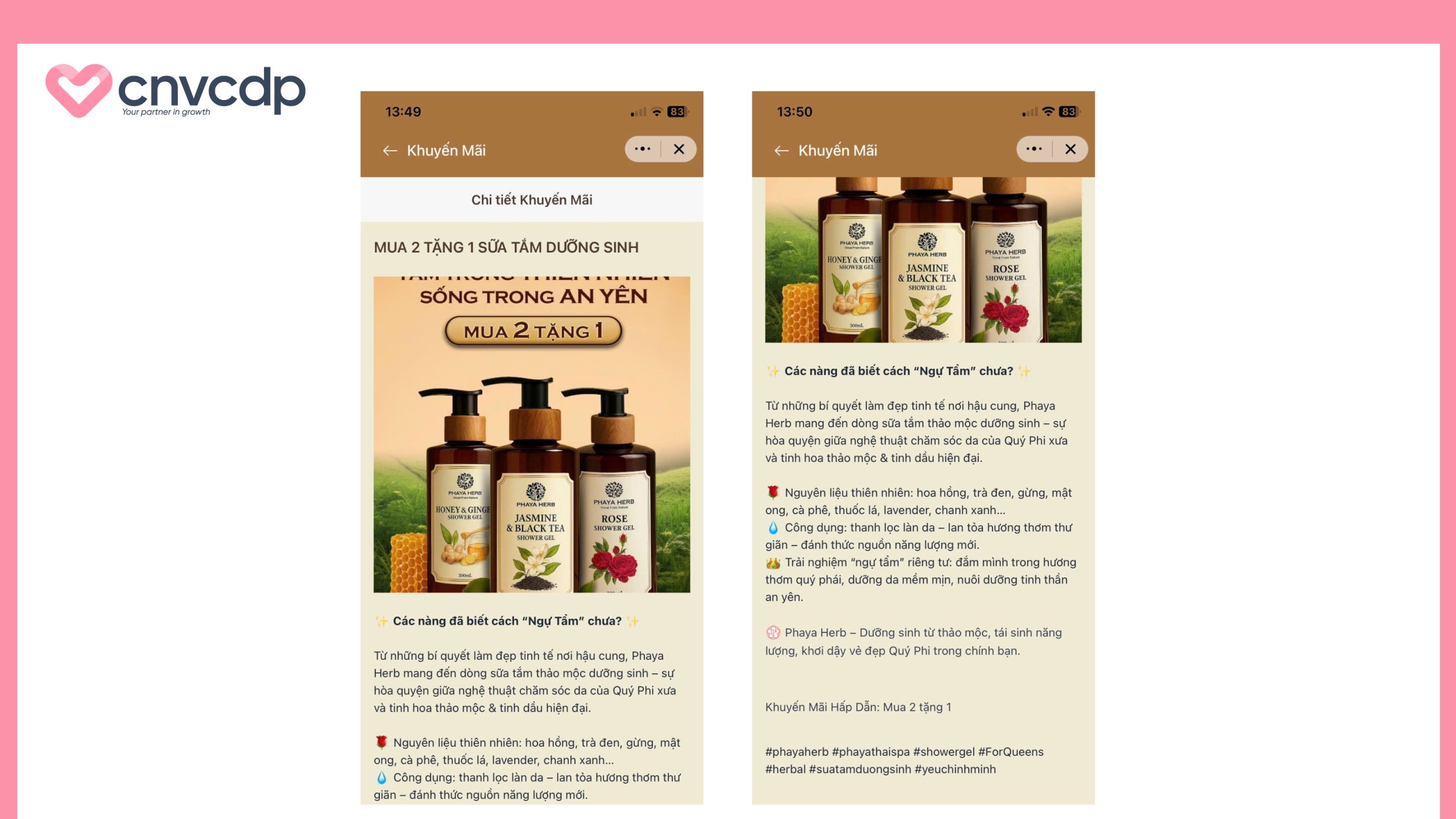 Content Spa cho Zalo OA, Zalo MiniApp mẫu 3