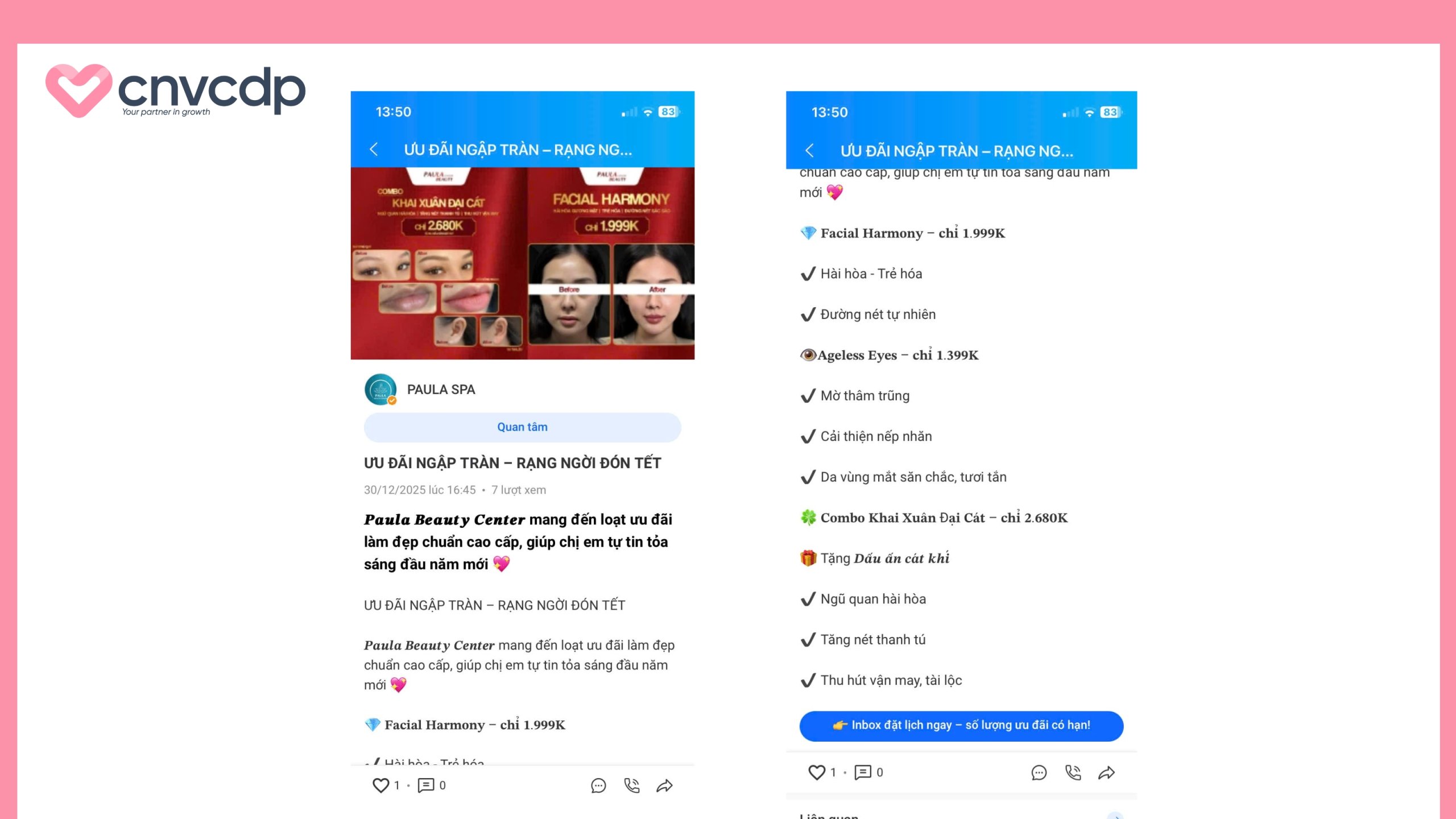 Content Spa cho Zalo OA, Zalo MiniApp mẫu 4