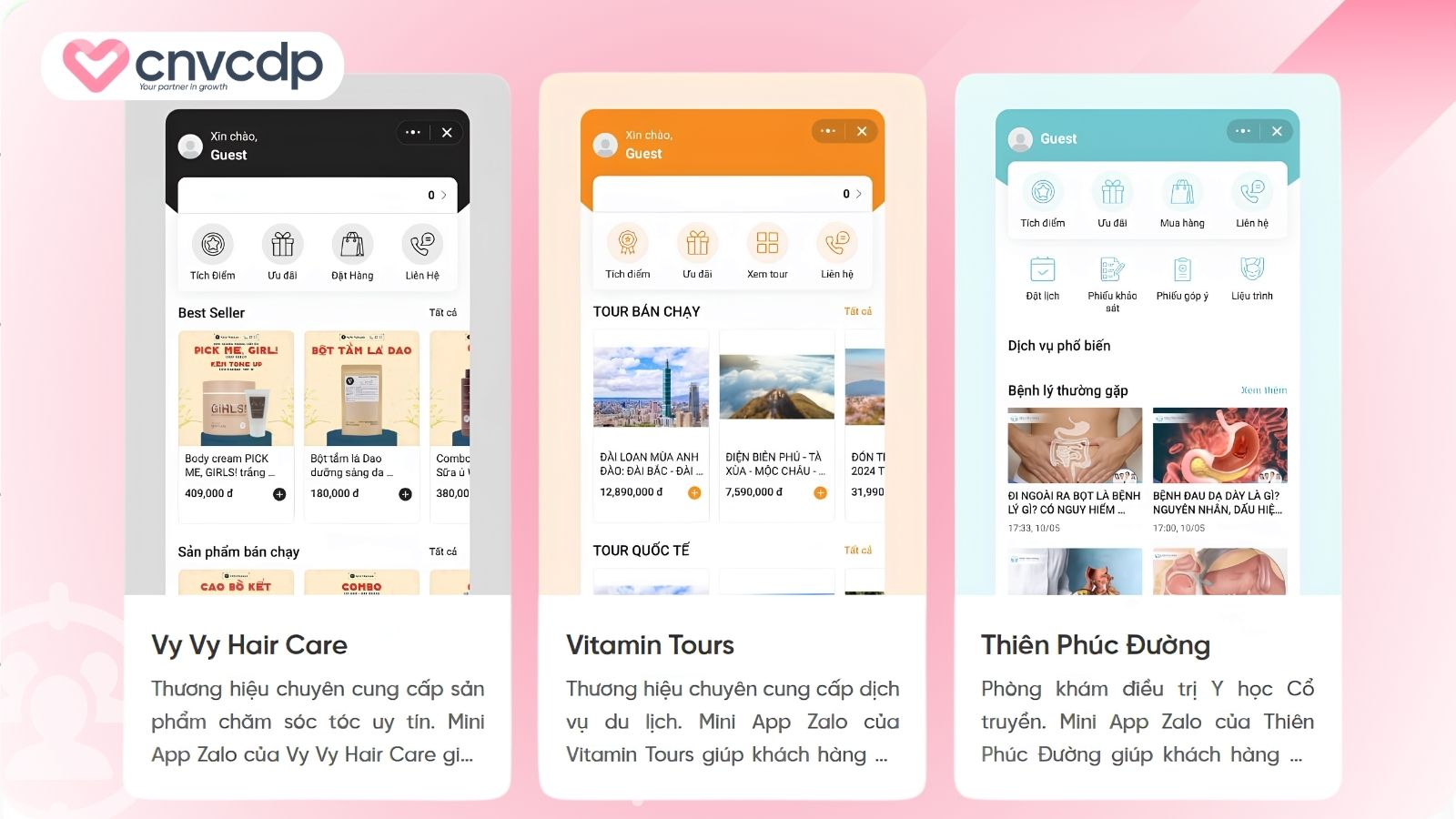 Đối tác mới nhất trong tháng CNV vừa triển khai Zalo mini app