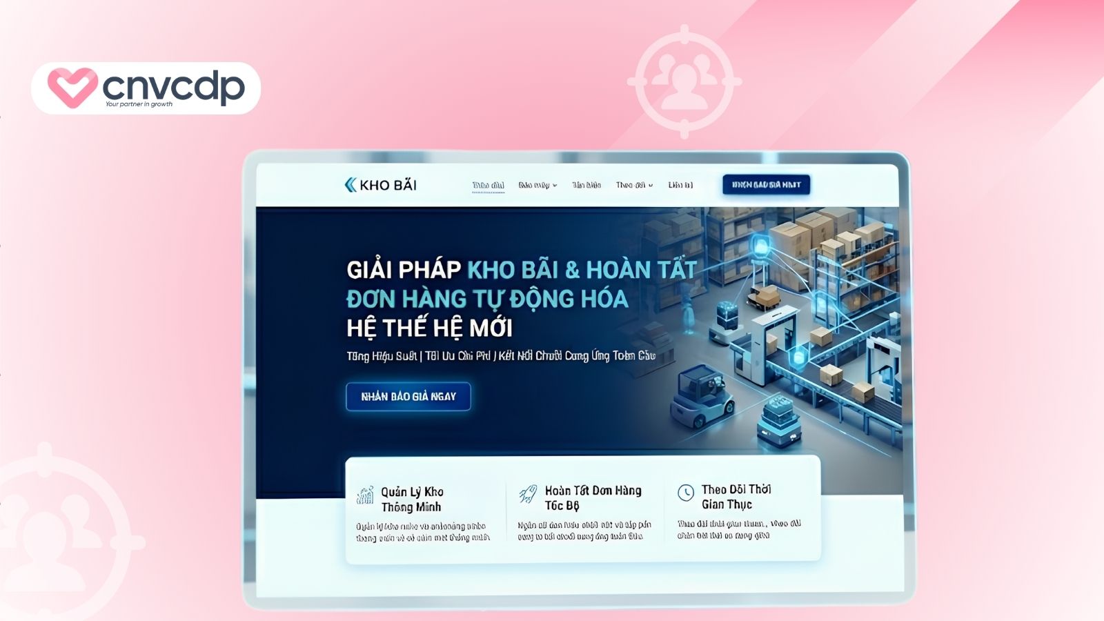 giao dien landing page dich vu kho bai 