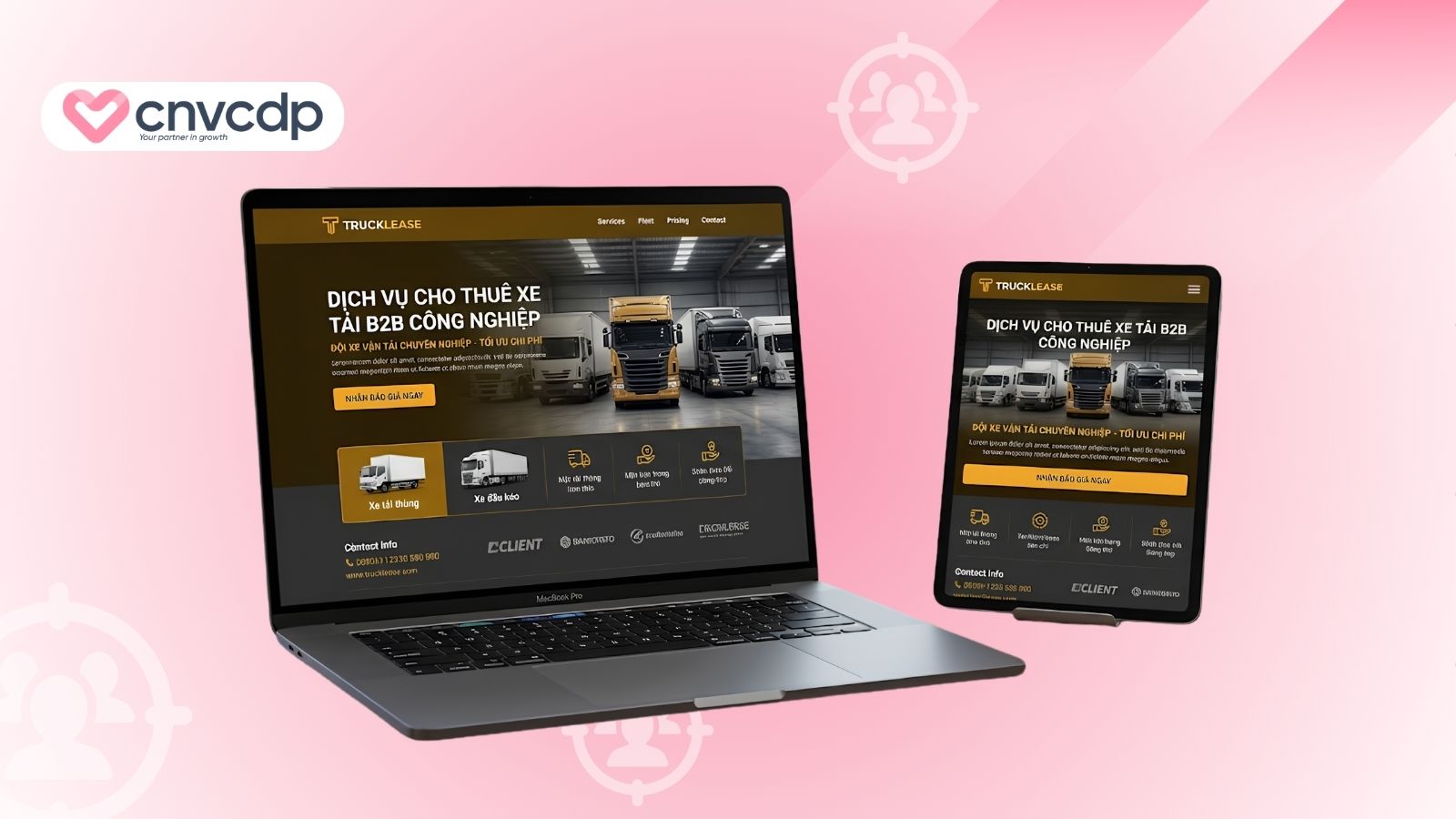 mau landing page dich vu cho thue xe tai 