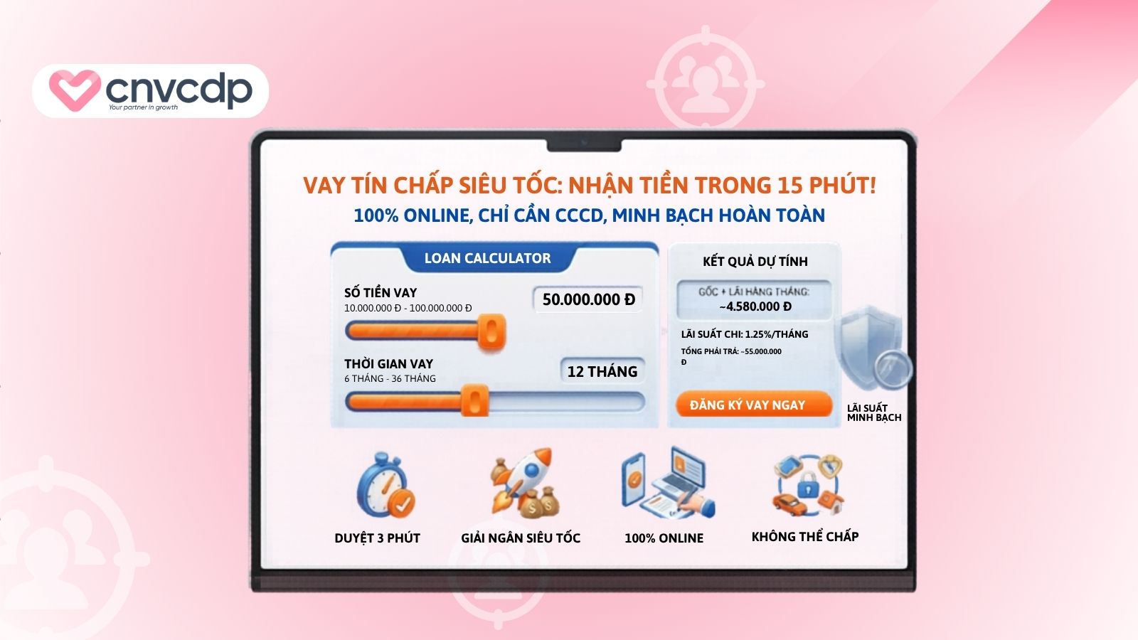 mau landing page vay von 