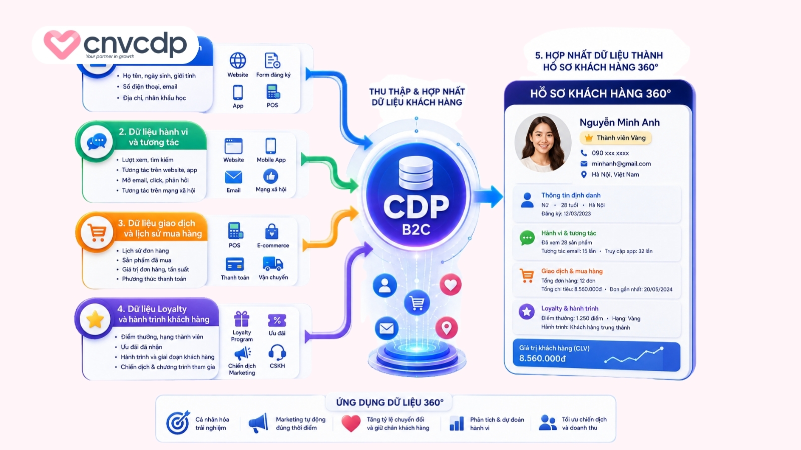 CDP B2C thu thập và hợp nhất những dữ liệu nào
