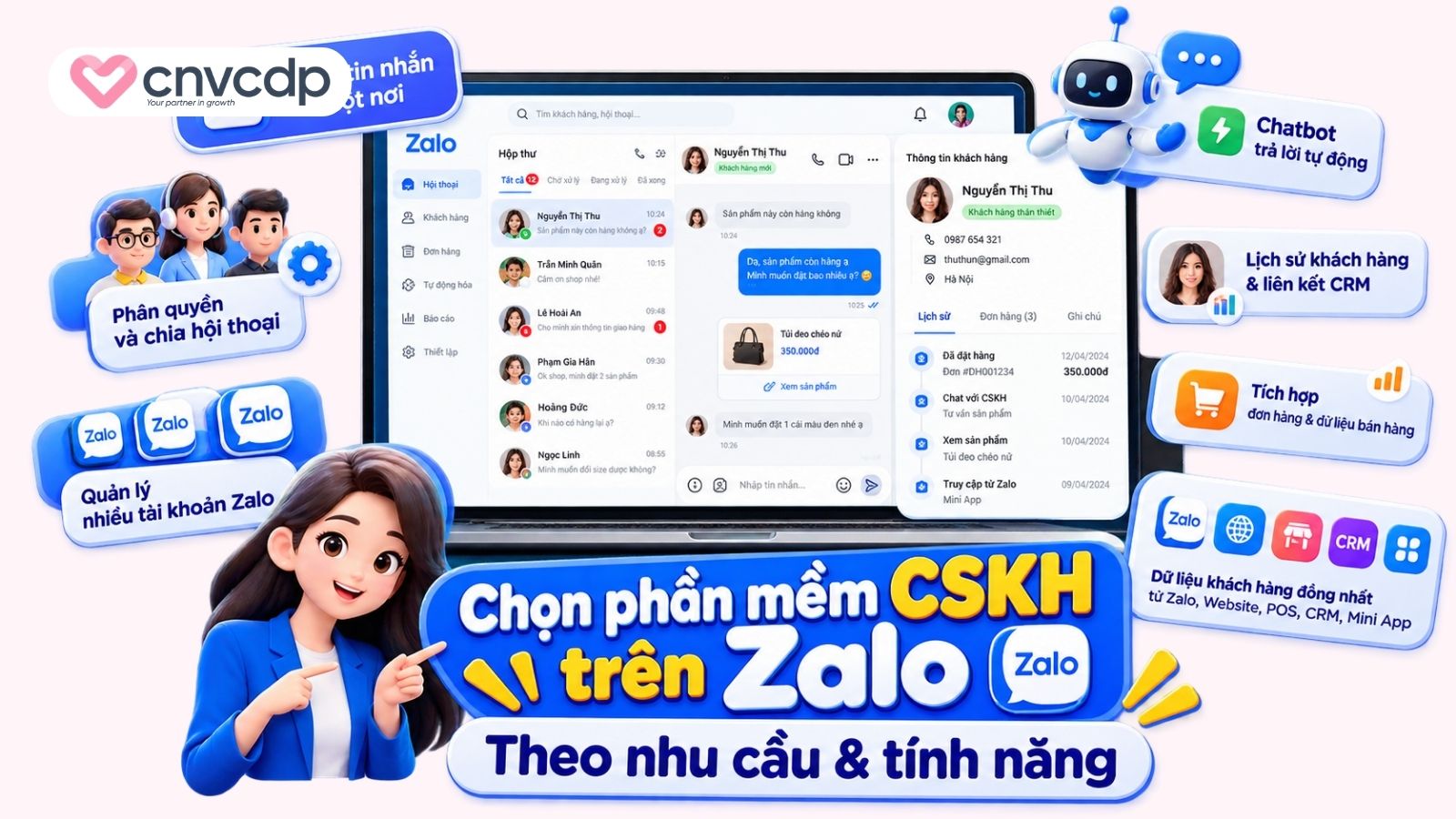 Chọn phần mềm CSKH trên Zalo theo nhu cầu và tính năng