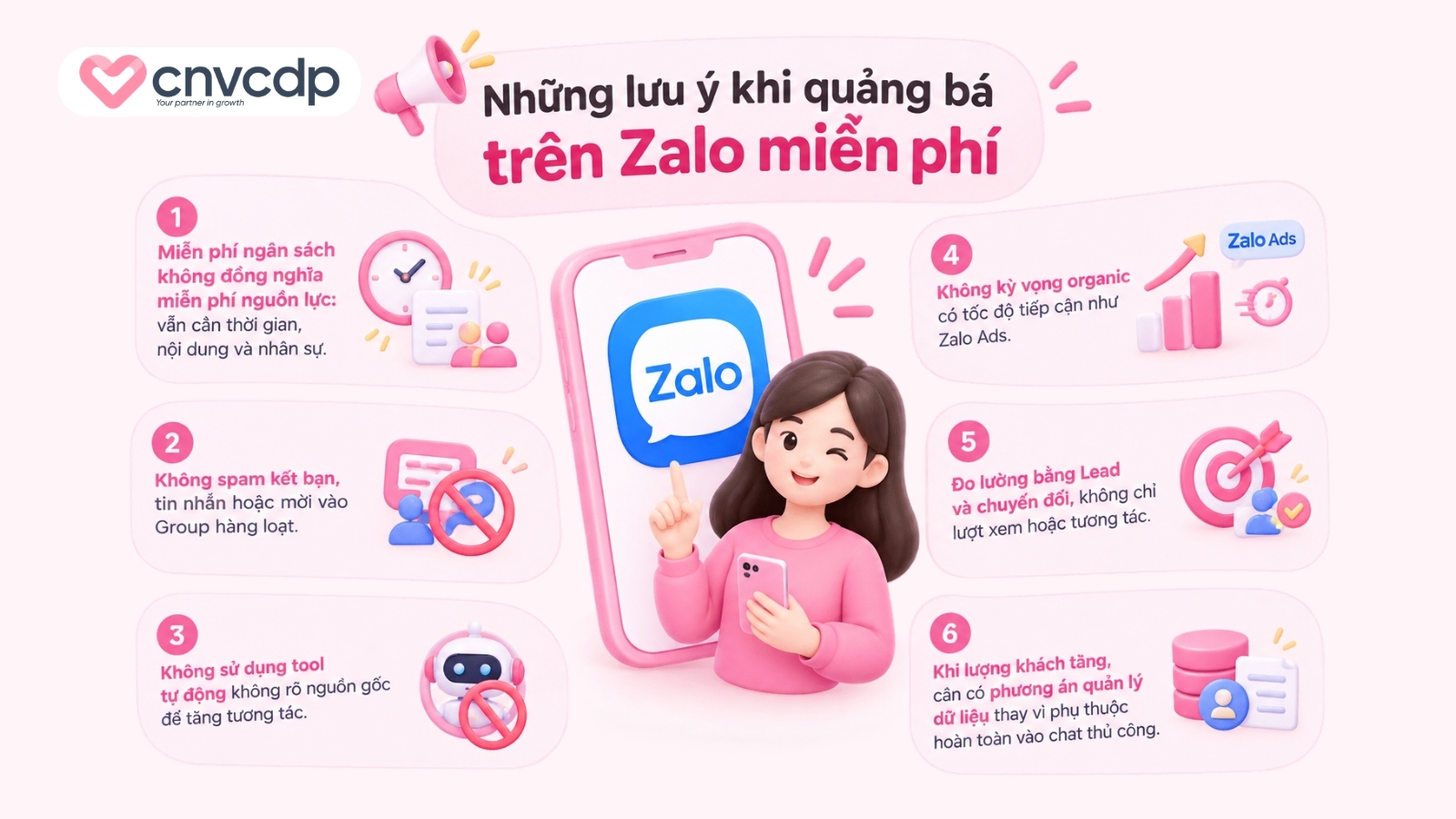 Những lưu ý khi quảng bá trên Zalo miễn phí