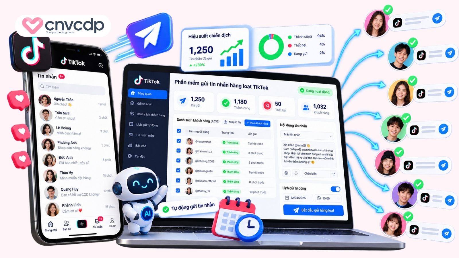 Phần mềm gửi tin nhắn hàng loạt trên TikTok là gì