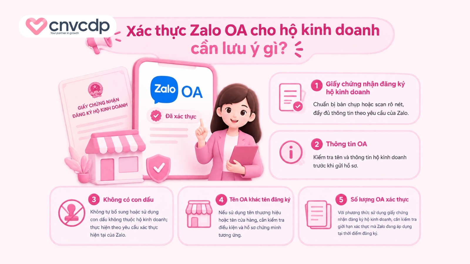 Xác thực Zalo OA cho hộ kinh doanh cần lưu ý gì
