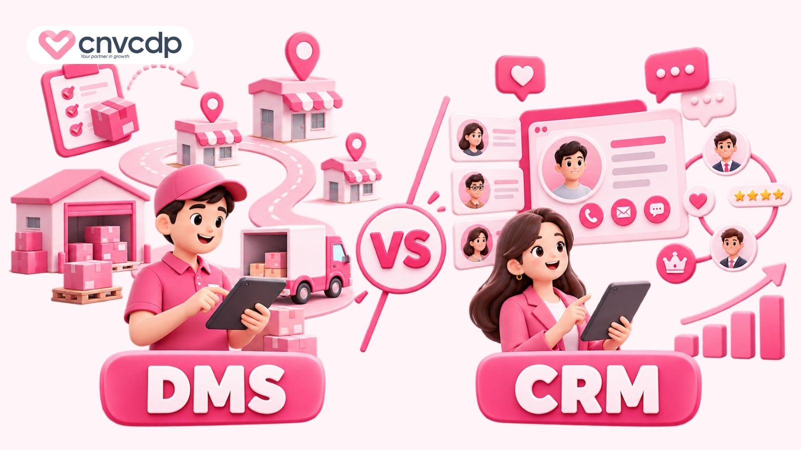 Phân biệt DMS và CRM: Khác nhau ở đâu, nên chọn gì? 3 DMS và CRM khác nhau như thế nào